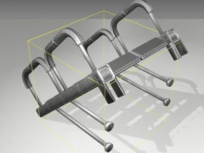 Futuristic Stairs - 25 - Basic Textures Low-poly 3D model purchase