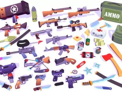 Hypercasual Action Props Pack Volume 1 Low-poly 3D model