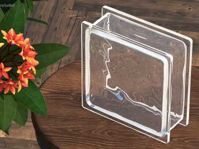 Clear Wave Glass Block 3D model