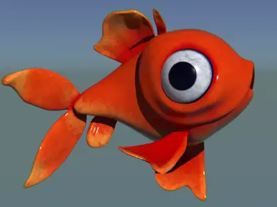 Red Fish Swim Cycle 3D print model