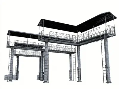 Militery Defence Tower Pack Low-poly 3D model