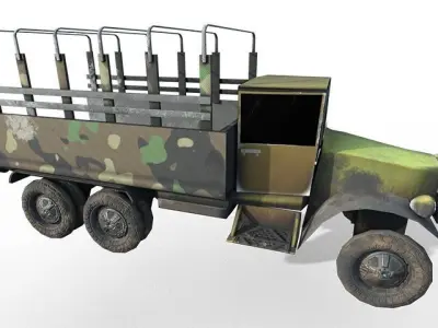 Military Truck Low Poly - 3D Model Low-poly 3D model