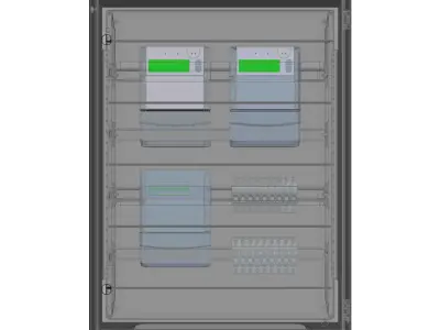 Electricity metering panel Free 3D model