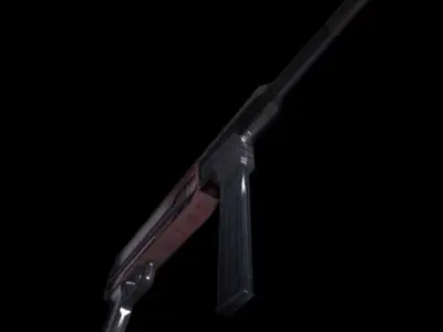 machine gun MP40 Low-poly 3D model