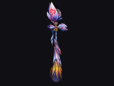 Magic Wand Rod Stick Fairy Staff Scepter Inventory Item Low-poly 3D model