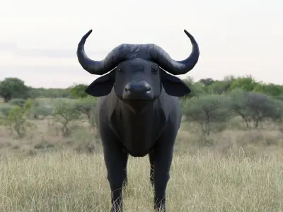 Buffalo bull Low-poly 3D model