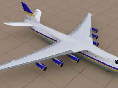 Antonov AN 226 Low-poly 3D model