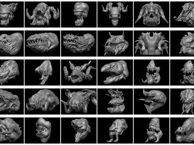 40 Jaws And Head-Creature And Character Head-Dragon-Vol 04 3D model