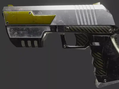 Sci-fi Cyberpunk Pistol Low-poly 3D model