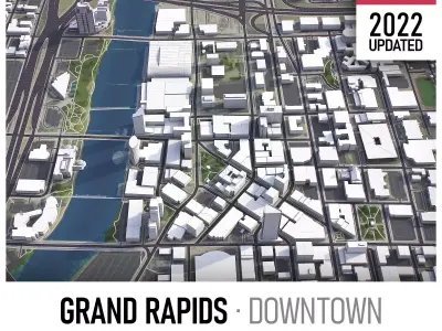 Grand Rapids Low-poly 3D model