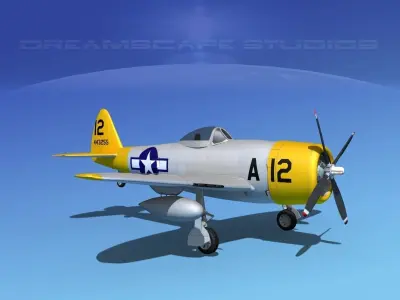 Republic P-47D Thunderbolt V17 3D model