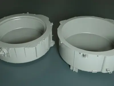 Compressor metal container Low-poly 3D model