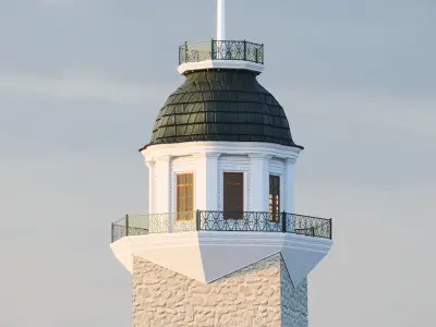 Maiden Tower - Restorated - Yeni Kiz Kulesi 3D Low Poly Model Low-poly 3D model