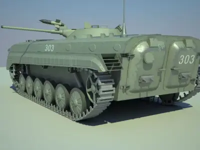 BMP-1 soviet armored IFV - russian armored IFV Low-poly 3D model