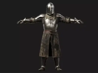Elite Vanguard Knight Rigged Low-poly 3D model
