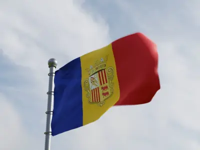 Animated Andorra Flags 3D model