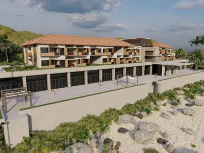 Hotel Beach-Hotel Beach Resort 3D model