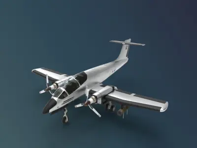 light attack aircraft FMA IA 58 Pucara 3D model