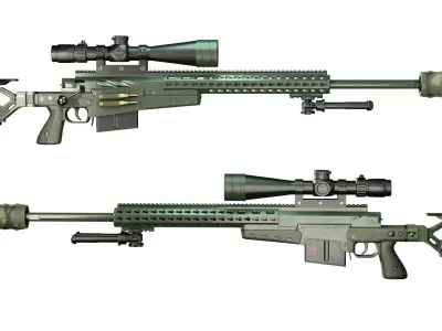 AXMC sniper riffle Low-poly 3D model