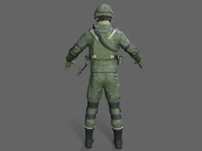  Russian Tactical Soldier Low-poly 3D model