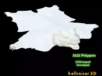 Bear Rug Low-poly 3D model