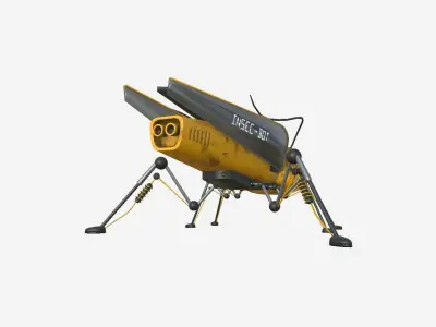 Insect Robot F06 Yellow - SciFi Character Design Low-poly 3D model