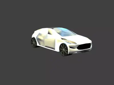 Tesla S Car Low Poly Model VR AR Free low-poly 3D model