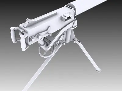 Vickers Machine Gun Low-poly 3D model