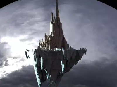 Floating Mountain castle 2 3D model