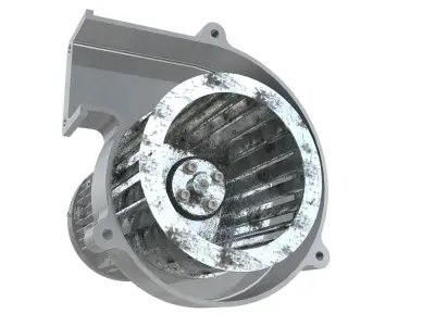 Industrial Centrifugal Blower Fan - Animated 3D model