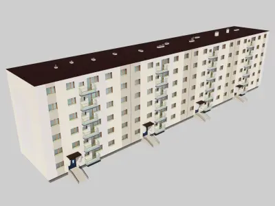 Eastern European Building 016 Low-poly 3D model