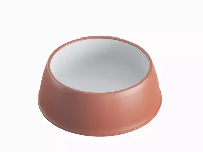 Plastic Dog Bowl B 02 Low-poly 3D model