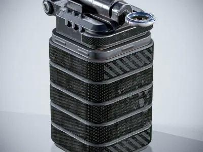 Sci-fi Bulky Frag Grenade Low-poly 3D model