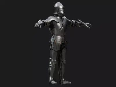 Dark Gothic Knight Rigged Low-poly 3D model