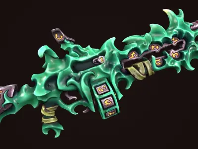 Rune assault rifle  Low-poly 3D model