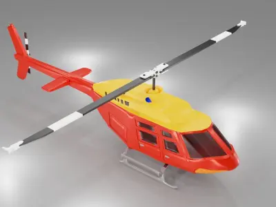Lowpoly Helicopter 3d Model Free low-poly 3D model