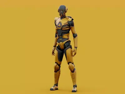  Cyborgtopia B-38 Rigged 3D model