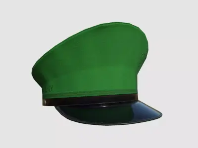 Police Cap 03 Green - Military Character Design Fashion Low-poly 3D model