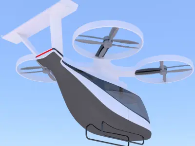 Passenger drone and Tesla Robovan 3D Model Collection