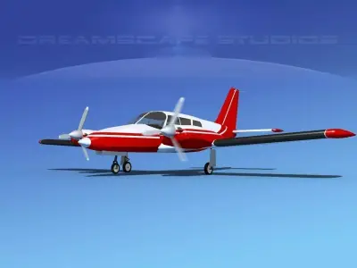 Piper PA-34 Seneca V02 3D model