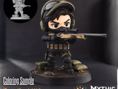 Sniper Military STL Model for 3D Printing 3D print model
