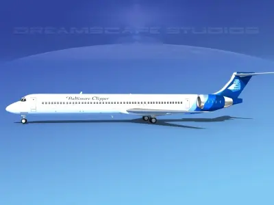 McDonnell Douglas MD83 Baltimore Clipper 3D model