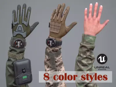 Modular FPS Arms Pack 06 PRO Low-poly 3D model