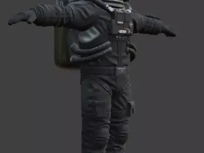 Realistic Astronaut Space Suit 3D model 5