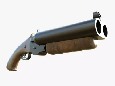 Thumper-gun model 3d game ready model Low-poly 3D model Low-poly 3D model