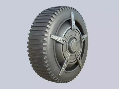 Scifi wheel Low-poly 3D model