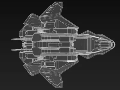 Lightspeed animation with spaceship included 3D model