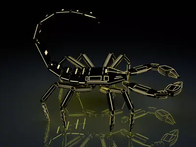 Sci fi robot scorpion Low-poly 3D model