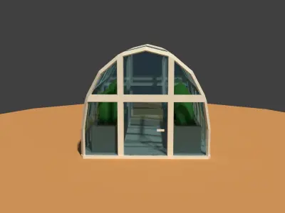 Low Poly Greenhouse Low-poly 3D model