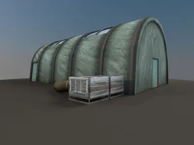 Military tent Low-poly 3D model